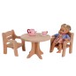 Preview: Puppenmöbel Set mit 2 Stühle, 1 Tisch & 1 Bank für 30cm große Puppen - Waldorf Puppen-Spielzeug