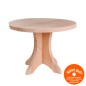 Preview: Großer Puppentisch rund aus Natur Buchenholz massiv