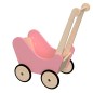 Preview: Puppenwagen aus Holz - in 3 Farbvarianten - Natur, rosa/pink, weiß - optional in rosa/pink auf Anfrage