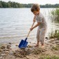 Preview: Blauer Kinder Spaten mit Holzstiel Kinderspaten blaues Blatt und Holzgriff Gartenspielzeug Kinder Spaten für Sandkasten