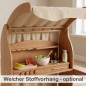Preview: Holz Kinderküche mit Stoffvorhang – weiche textile Ergänzung für Spielständer