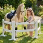 Preview: Hobby Horse Zaun als Paddock für Holzpferd im Garten aufgebaut