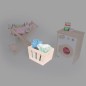 Preview: Wäschekorb aus massivem Holz | Mini-Spielmobil | Holzkiste | Ordnungsbox