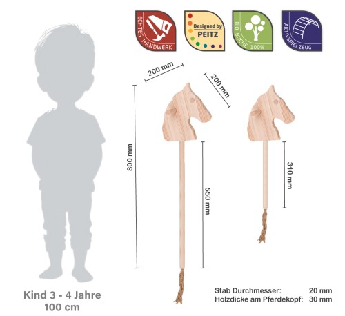 Steckenpferd Abmessungen