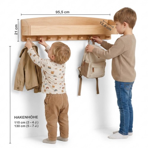Montessori Garderobe - Größenvergleich Kinder