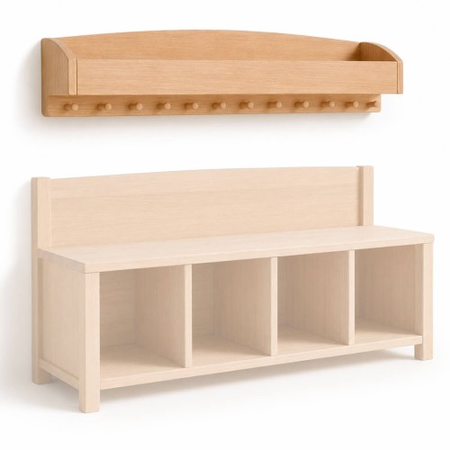 Kindergarten Garderobe für 4 Kinder mit 12 Haken