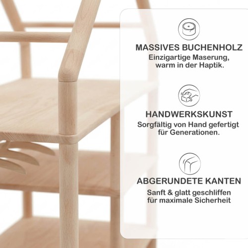 Montessori Kleiderschrank aus massivem Holz mit abgerundeten Kanten und hochwertiger Verarbeitung