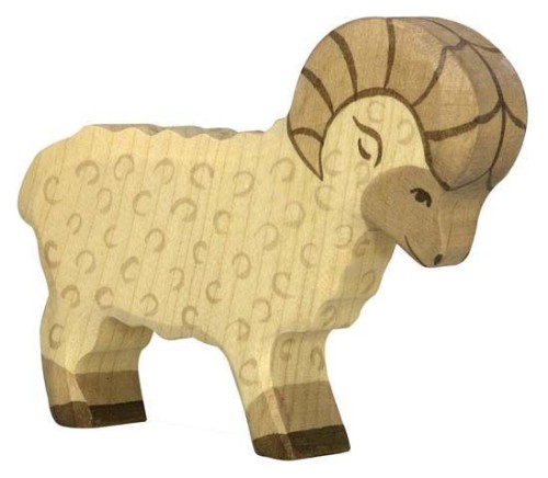 Holztiger Widder Krippenfigur Weihnachtsgeschenk Holz öko Naturspielzeug pädagogisch wertvolles Spielzeug Montessori Waldorf Holztiger Ostheimer Spielbauernhof