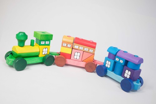 babyspielzeug lokomotive steckspiel – Feinmotorik fördern – pädagogisches Spielzeug – Waldorf geeignet – Sortierbox Steckspiel