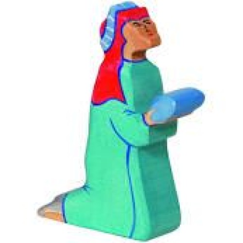 Kirppenfigur Balthasar, knieend, grün,von Holztiger