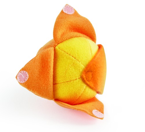 Stoff-Orange zum Schälen mit Klettpunkten – Zubehör für Kaufladen und Kinderküche