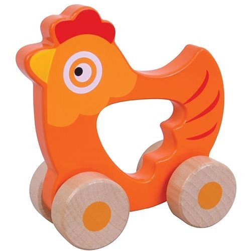Hand-Schiebe-Tier | Huhn | Motorik-Lernspielzeug | RS 2093