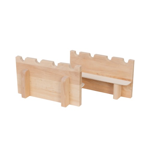 Ritterburg-Mauerteile im 2er-Set | Vintage-Spielzeug-Schloss aus Holz | Ritterburg Zubehör