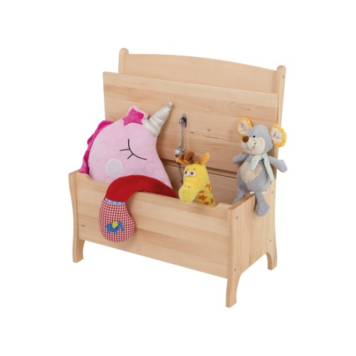 Kinder-Holztruhe, Kindersitzbank mit Ablagefach