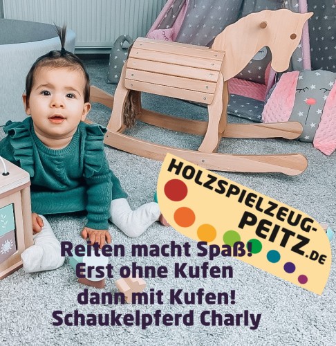 Schaukelpferd aus Holz | Kinder-Schaukelpferd | Schaukeltier