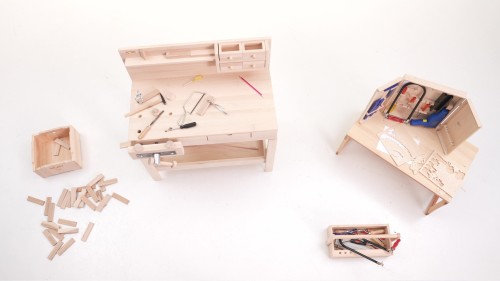 Kinder-Werkzeugkasten aus Holz | Kinder-Werkbank-Zubehör