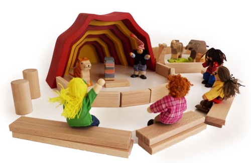 Puzzle-Ausziehbares Holz-zirkus-zelt-kinder-Bauklötze