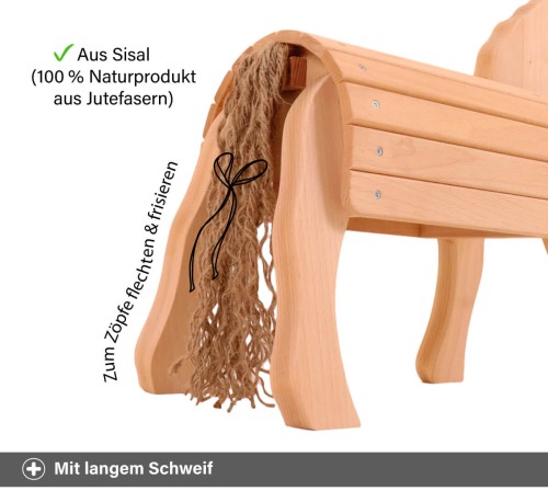 Baby Spielzeug Pferd - Mit langem Sisal-Seil Schweif