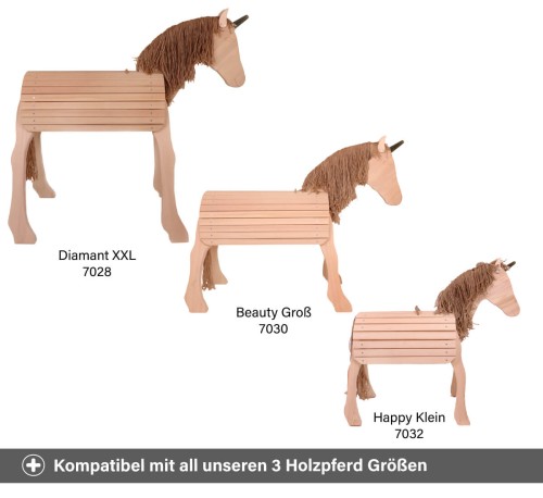Glitzerndes Einhorn zum Draufstecken an Peitz-Holzpferde