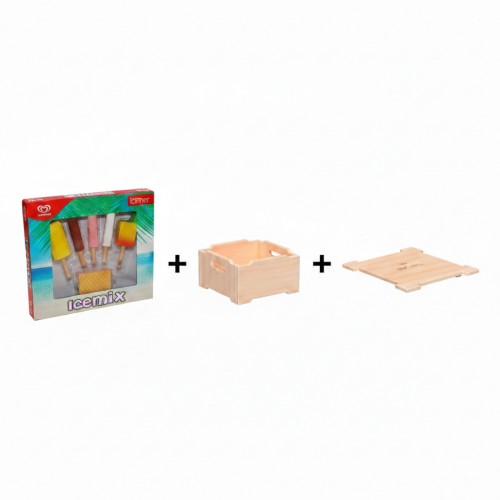 Eistruhe Spielzeug Set aus Holz mit 5 Langnese Eis am Stiel von Tanner