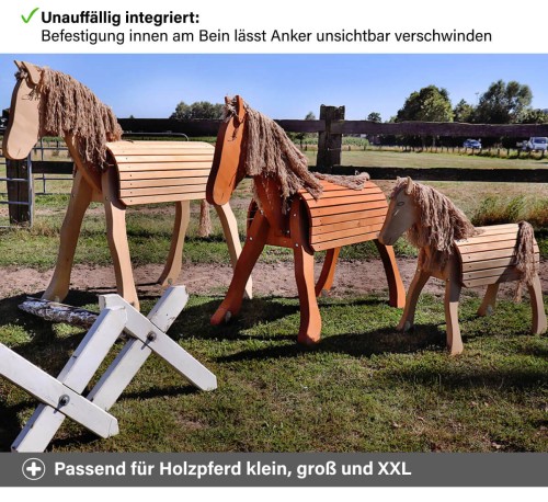 Bodenanker für alle Holzpferde geeignet - klein, groß oder XXL