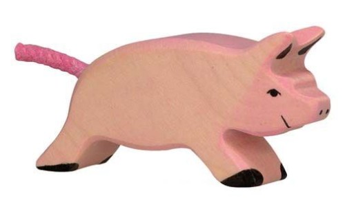 Tier fuer Holzbauernhof Ferkel Schwein Holztiger 80.067 Kinderspielzeug