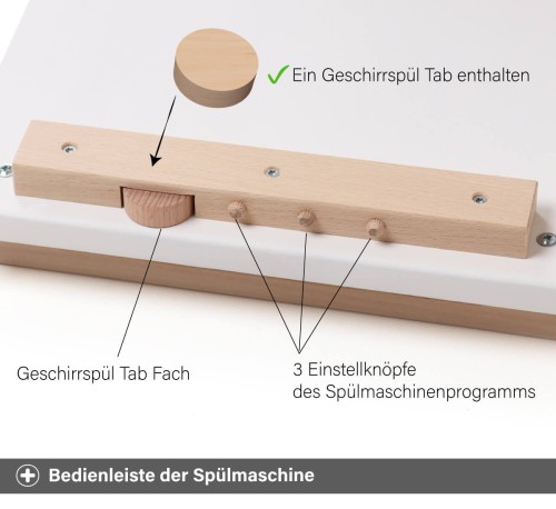 Kinder Geschirrspüler weiß - Mit Geschirrspül Tab, Tab Fach und