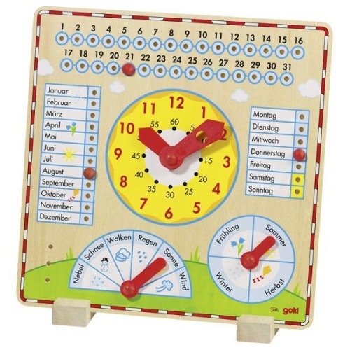 Bio-Babyspielzeug – Feinmotorik fördern – pädagogisches Spielzeug – Waldorf geeignet – Jahresuhr