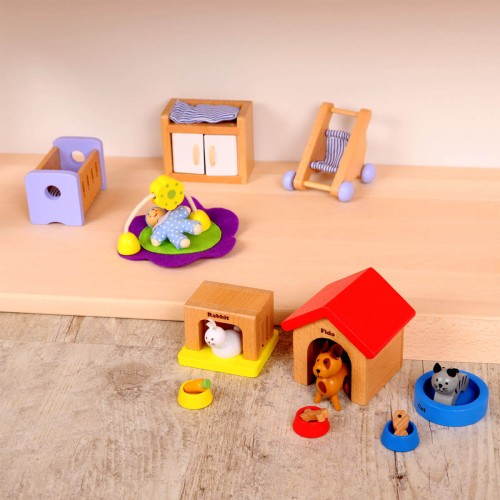 Puppenmöbel Sets im Puppenhaus