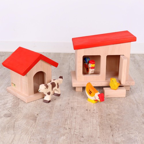 Kinderbauernhof-Huehnerstall-Huehnerhof-fuer-Kinder-Holzspielzeug-tolle-QualitätStall, Ponyhof-