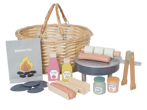 Jabadabado BBQ-Set aus Holz mit Grillkorb und Zubehör