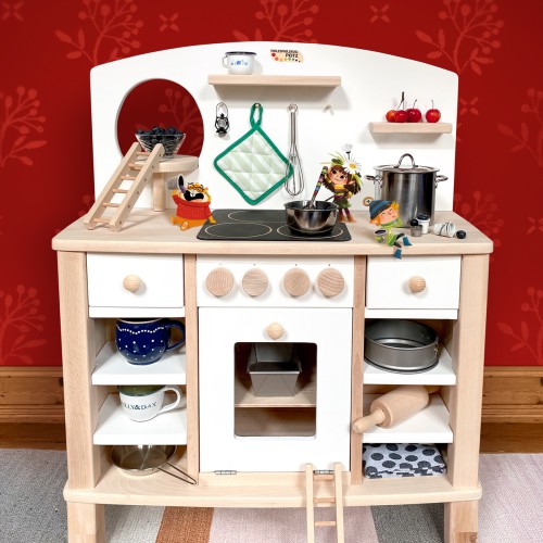 Jeppes Wichtel-Küche | 4-seitig bespielbare Kinderküche Cinderella | mit Wichtel-Haus