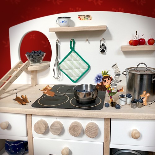 Jeppes Wichtel-Küche | 4-seitig bespielbare Kinderküche Cinderella | mit Wichtel-Haus