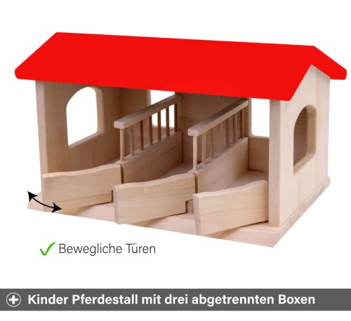 Kinder Pferdestall - Mit abgetrennten Boxen und beweglichen Türen