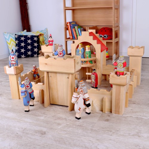 Kinder Ritterburg Schloss - Mit Holztreppe und Wehrtürmen