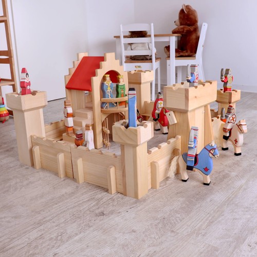 Kinder Ritterburg Schloss - Mit Holztreppe und Wehrtürmen