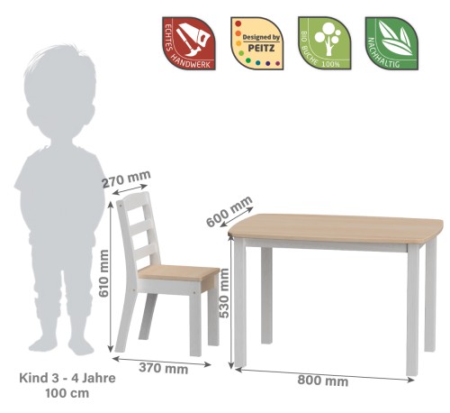 Kinder Sitzgruppe Abmessungen
