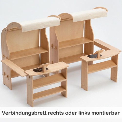 Kinder Spieltheke Buche - Verbindungsbrett rechts oder links montierbar nach Wahl