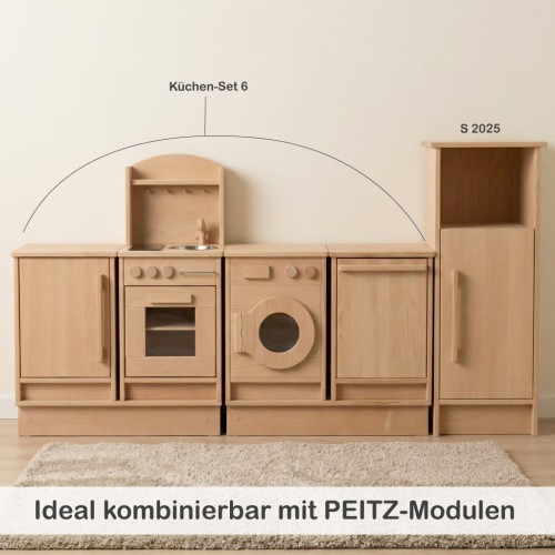 Erweiterbare Kinderküchenmodule aus Holz für flexible Spielküchen-Kombinationen