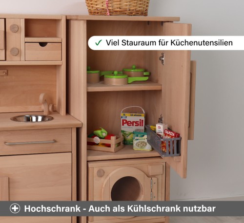 Kinderküche mit Hochstellschrank - Umbaubar zu Kühlschrank