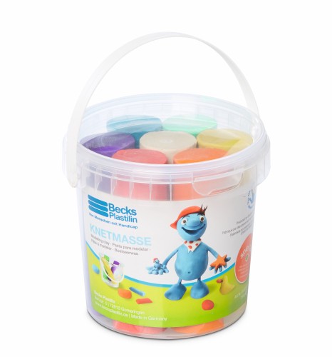 knetgummi im eimer in 7 farben