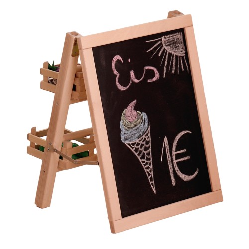 Kreidetafel aus Holz mit Stiegen Einsätzen