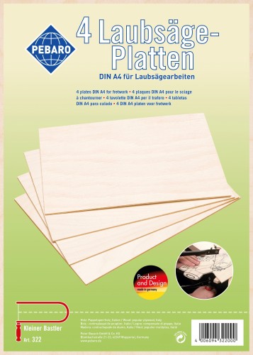 laubsaegeplatte - motiv selbst auftragen - insgesamt 4 platten