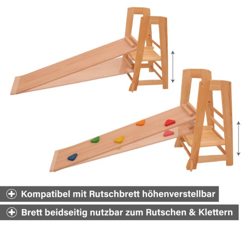 Kletterturm mit Rutsche - Rutschwinkel höhenverstellbar