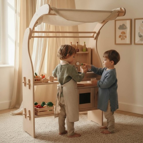 Mini Tischküche Einsatz - Spielende Kinder