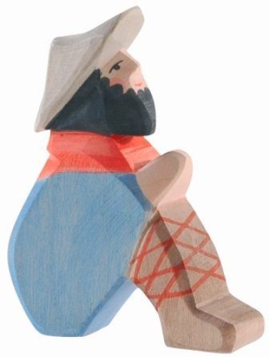 ostheimer-hirte-sitzend Weihnachtsgeschenk Holz öko Naturspielzeug pädagogisch wertvolles Spielzeug Montessori Waldorf Holztiger Ostheimer Spielbauernhof