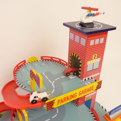 Kinder-Parkgarage-Spiel-Parkhaus! mit Tankstelle 3381
