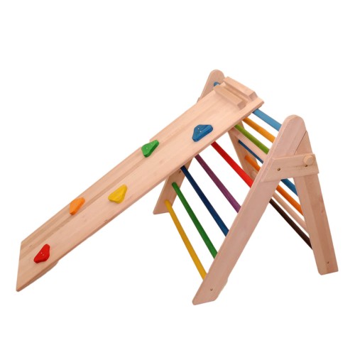 Pikler Kletterdreieck in bunt aus Holz