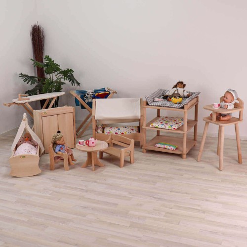 Puppentisch - massive Holz-Puppenmoebel von Holzspielzeug-Peitz - Puppenstuhl, Sitzgruppe, Puppe, Puppen, ökologisches Spielzeug
