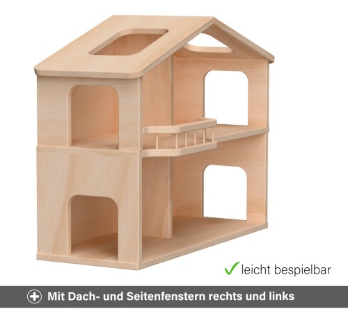 Puppenhaus Detail - Dach und Seitenfenster